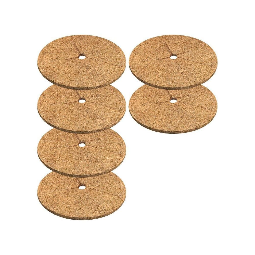24 in. Natural Coconut Fiber Tree Ring Protective Mats 6-Pieces ...