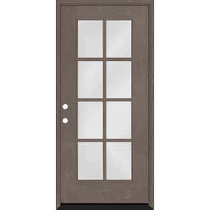 Regency 36 in. x 80 in. Full 8-Lite Right-Hand/Inswing Clear Glass Ashwood Stained Fiberglass Prehung Front Door
