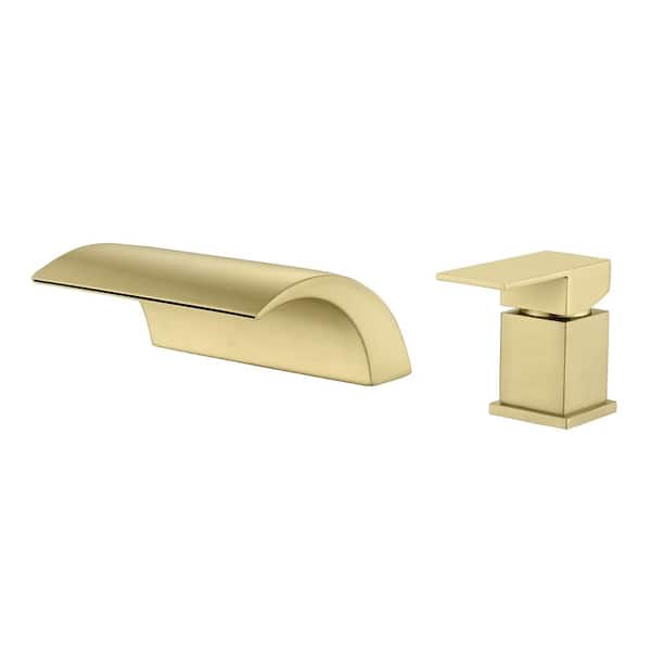 Flynama 8 in. Widespread Single Handle Bathroom Faucet with cUPC Hose in Brushed Gold