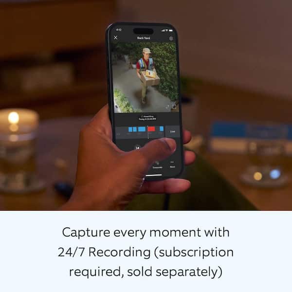 Ring Outdoor Cam Plus, Plug-In Security Camera with 2K Video, Low