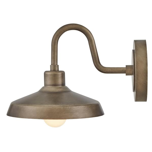 Forge 1-Light Burnished Bronze Hardwired Outdoor Wall Lantern Sconce
