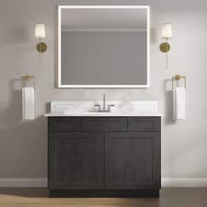2-Drawer 42 in. W x 21 in. D x 34.5 in. H Ready to Assemble Bath Vanity Cabinet without Top in Shaker Charcoal