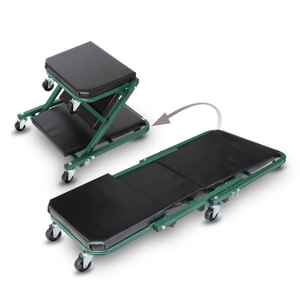 40 in. 300 lb. Capacity, 2-in-1 Foldable Z-Shape Seat and Creeper with 6 Swivel Casters price history on PriceWatchPro