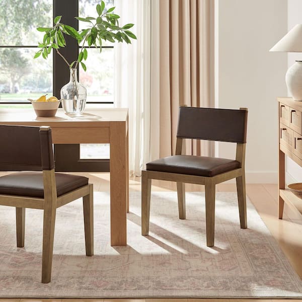 Calder Vegan Leather Dining Side Chair in Espresso