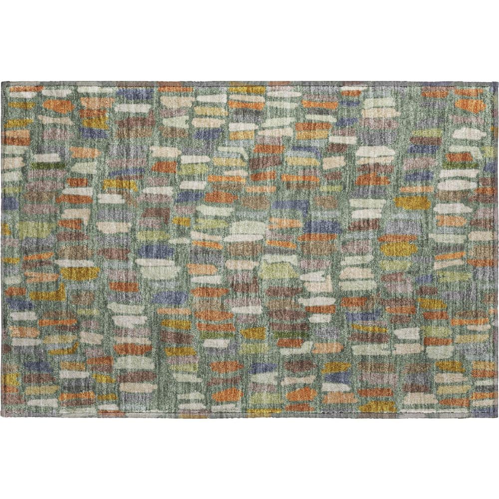 Mayfield Premium Machine Washable Abstract AMF2377 Basil 3 ft. x 4 ft. Area Rug price history on PriceWatchPro