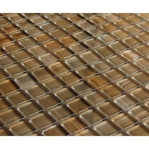 Handicraft Santa Fe Brown 12 in. x 12 in. Square Glossy Stained Glass Wall and Pool Mosaic Tile (1.05 sq.ft/Each)