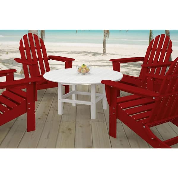 Black 38 in. Round Patio Conversation Table