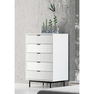Valerie White 5 Drawers 30 in Chest of Drawers