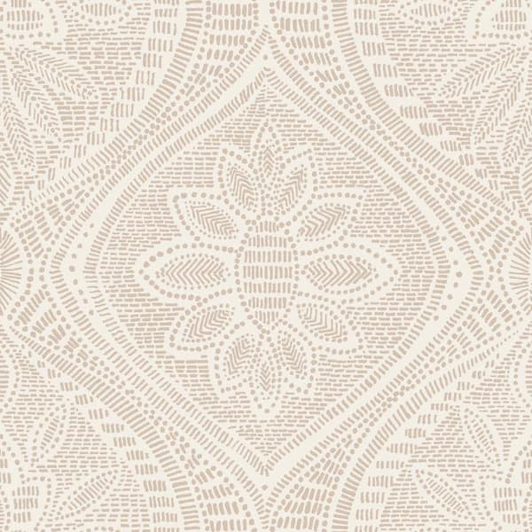 A-Street Prints Scout Floral Ogee Pink Paper Non-Pasted Textured Wallpaper