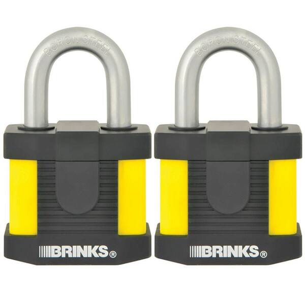 Brinks 50 mm Laminated Steel Commercial Padlock with Weather Resistance (2-Pack)