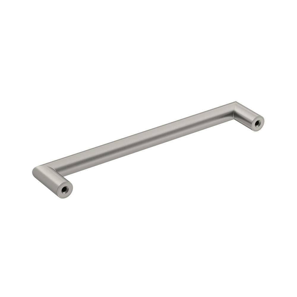 Satin Nickel Modern Industrial Bar Pull with Mounting Hardware