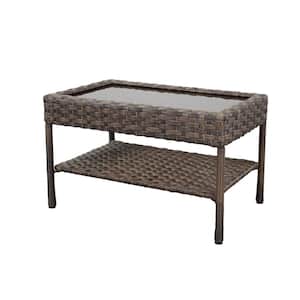 Mix and Match Brown Rectangular Resin Wicker Outdoor Coffee Table
