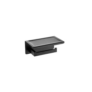 Wall-Mount Stainless Steel Toilet Paper Holder in Matte Black