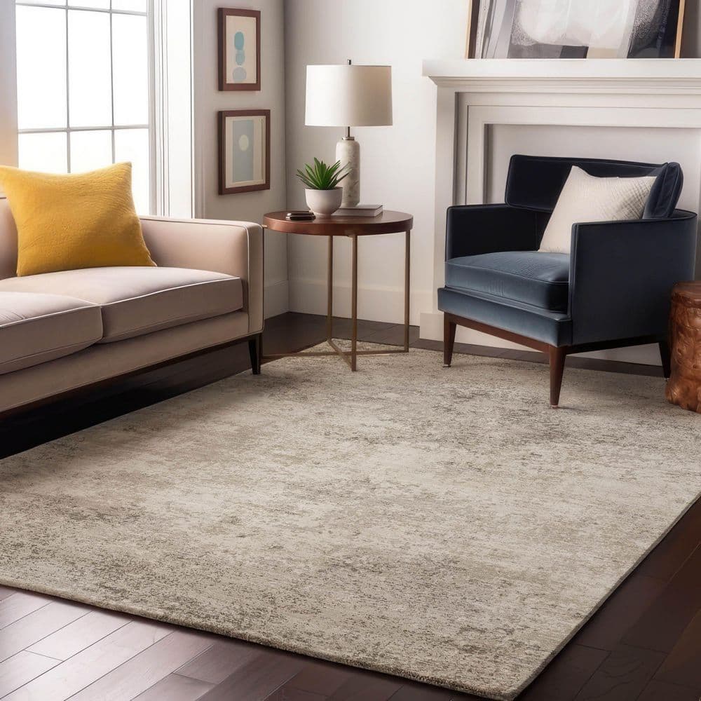 Mayfield Premium Machine Washable Abstract AMF1027 Ivory 5 ft. x 7 ft. 6 in. Area Rug