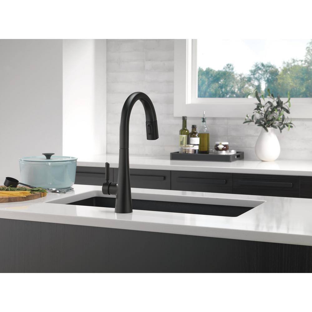 Matte Black Stainless Steel Pull-Down Kitchen Faucet