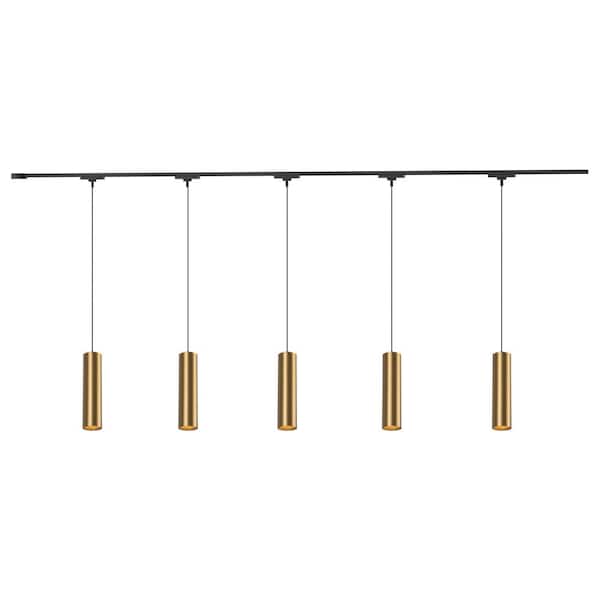Remuda 5 Light Brushed Gold dimmable 4000K LED Trilo Track Ceiling Kit