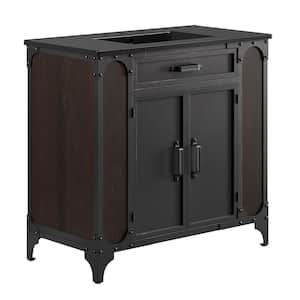 Steamforge 36 in. W x 18 in. D x 39.5 in. H Bath Vanity Cabinet without Top in Black Black