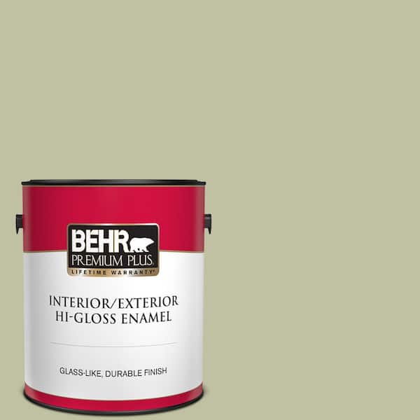 BEHR PREMIUM PLUS 1 gal. #S370-3 Sage Brush Hi-Gloss Enamel Interior/Exterior Paint