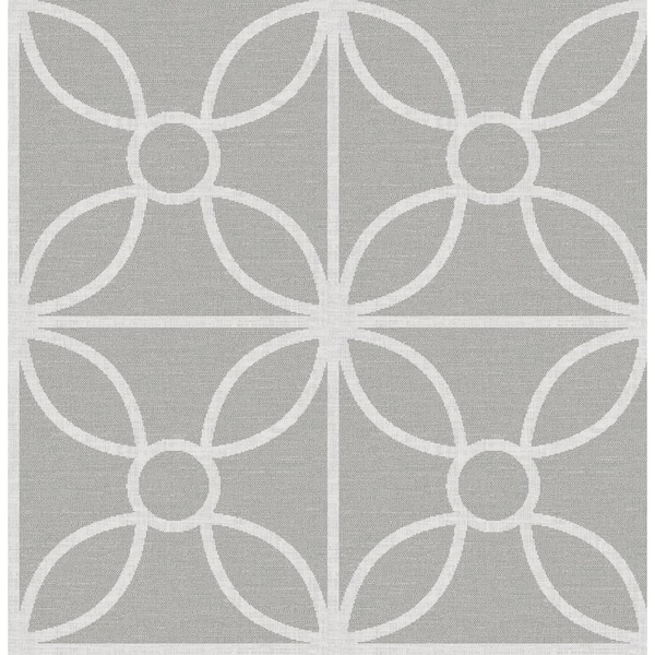 Savvy Grey Geometric Paper Strippable Roll Wallpaper (Covers 56.4 sq. ft.)