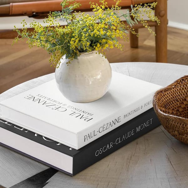 White and black Green Linen Faux Decor Books for Decoration (Set of 2) Fake Books Storage Box