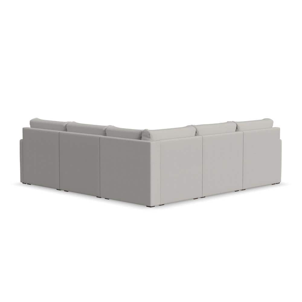 Taupe Fabric Five-Piece Modular Sectional Sofa