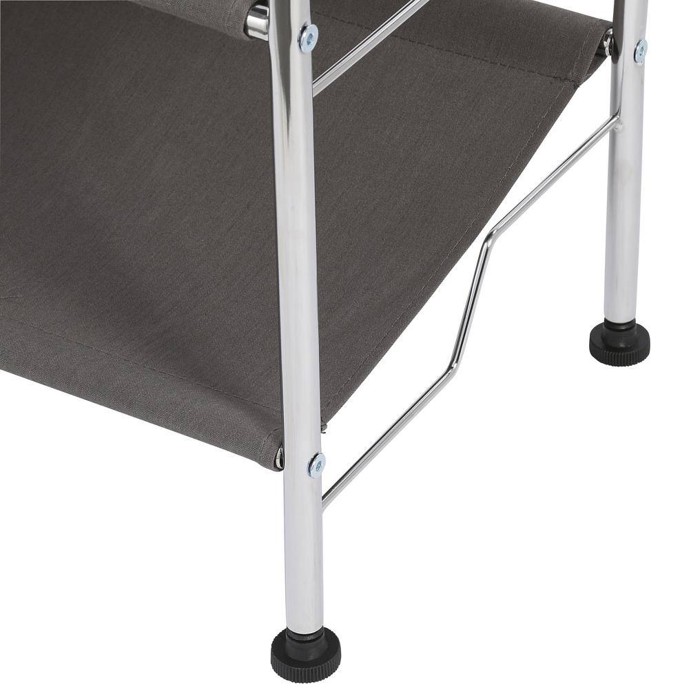 Black and Chrome 3-Tier Canvas Shoe Rack