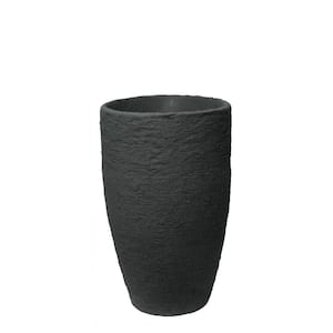 20 in. H x 12.6 in. W Black 100% Recycled Athena Plastic Self-Watering Planter