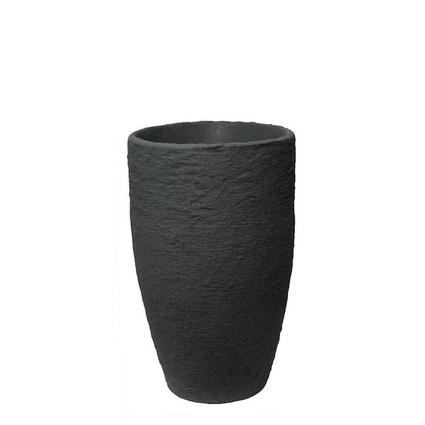 Algreen 20 in. H x 12.6 in. W Black 100% Recycled Athena Plastic Self-Watering Planter