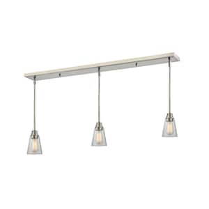 Annora 3-Light Brushed Nickel Chandelier with Glass Shade