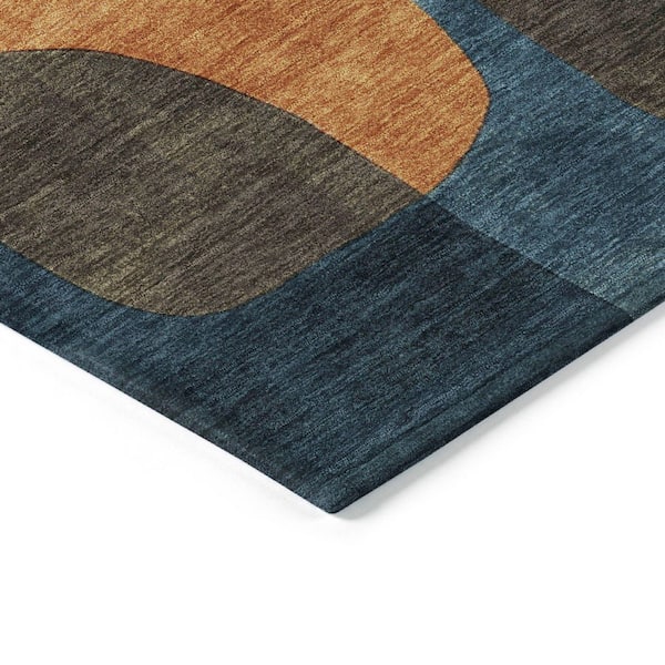 Chantille Machine Washable Indoor/Outdoor Abstract ACN1867 Navy 2 ft. 3 in. x 7 ft. 6 in. Runner Rug