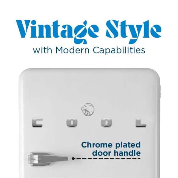 Commercial Cool 3.2 Cu. Ft. White Retro Mini Refrigerator with Freezer