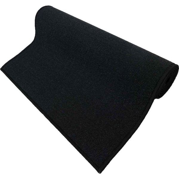 RugStylesOnline Rubber Solid Black 32 in. W x 96 in. L Stair