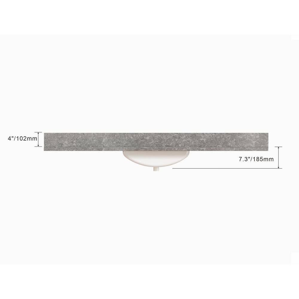 Charcoal Gray Quartz 49" Single Bathroom Vanity Top with Sink