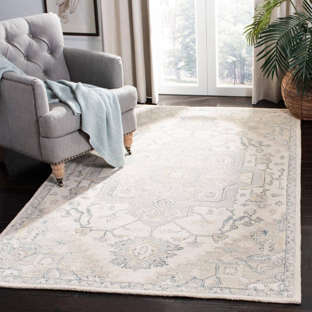 Hand-Tufted Ivory and Beige Wool Runner Rug 2'3" x 7'0"