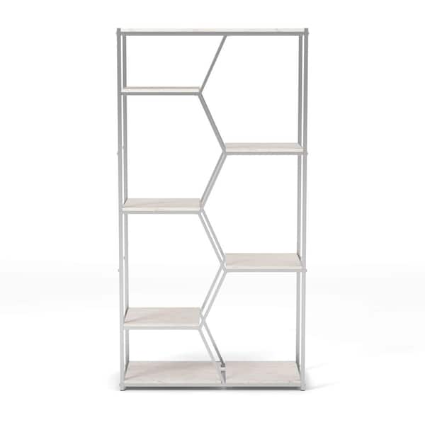 Furniture of America Enitia 72 in. Chrome Metal 7-Shelf Etagere
