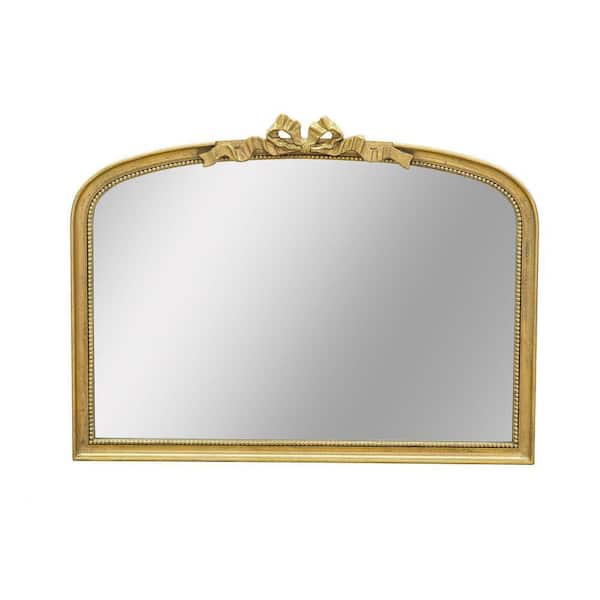 Baroque Style Gold 40 in. W x 30 in. H Arch Mirror, for Living Room Dining Room Bedroom Bathroom Decor