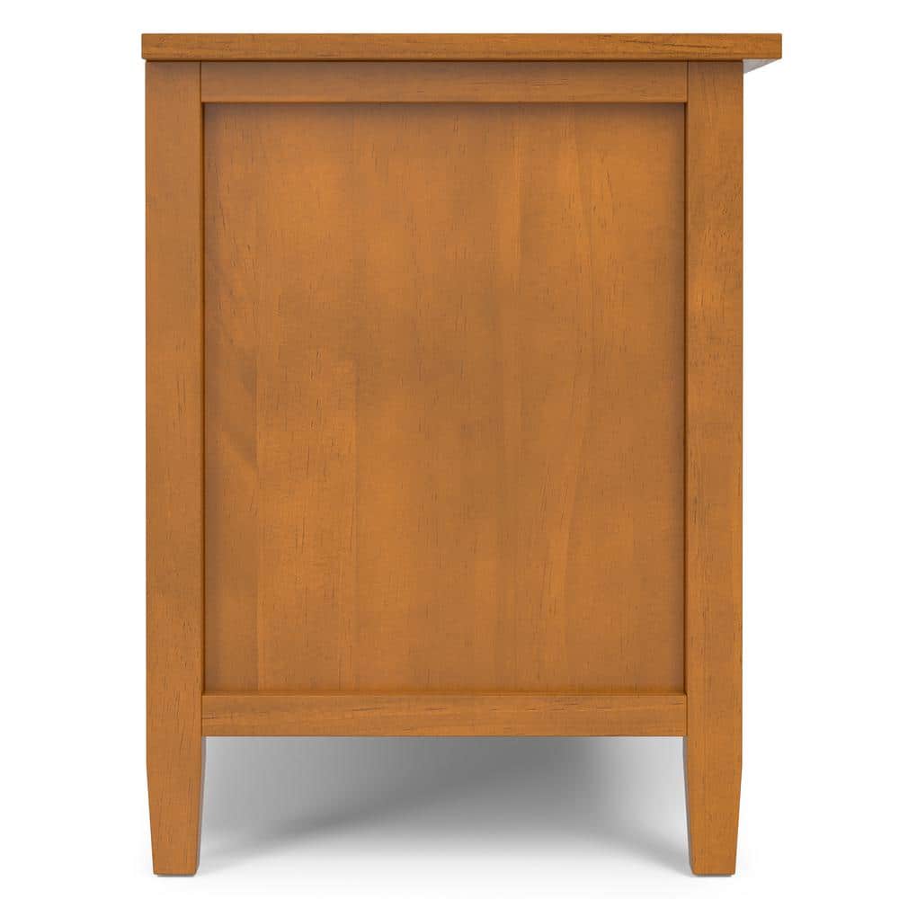 Light Golden Brown Solid Wood 60" TV Media Stand with Cabinets