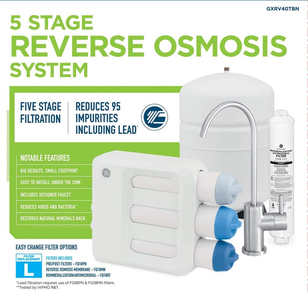GE 5-Stage Under-Sink Reverse Osmosis Water Filtration System