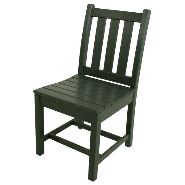 POLYWOOD Traditional Garden Green All-Weather Plastic Outdoor Dining Side Chair