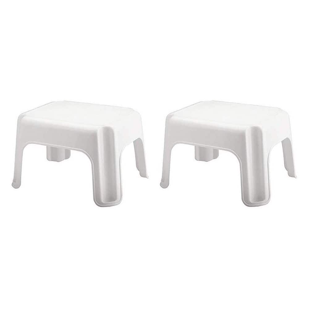 White Plastic Step Stool with 300-lb. Weight Capacity, White (2-Pack) price history on PriceWatchPro