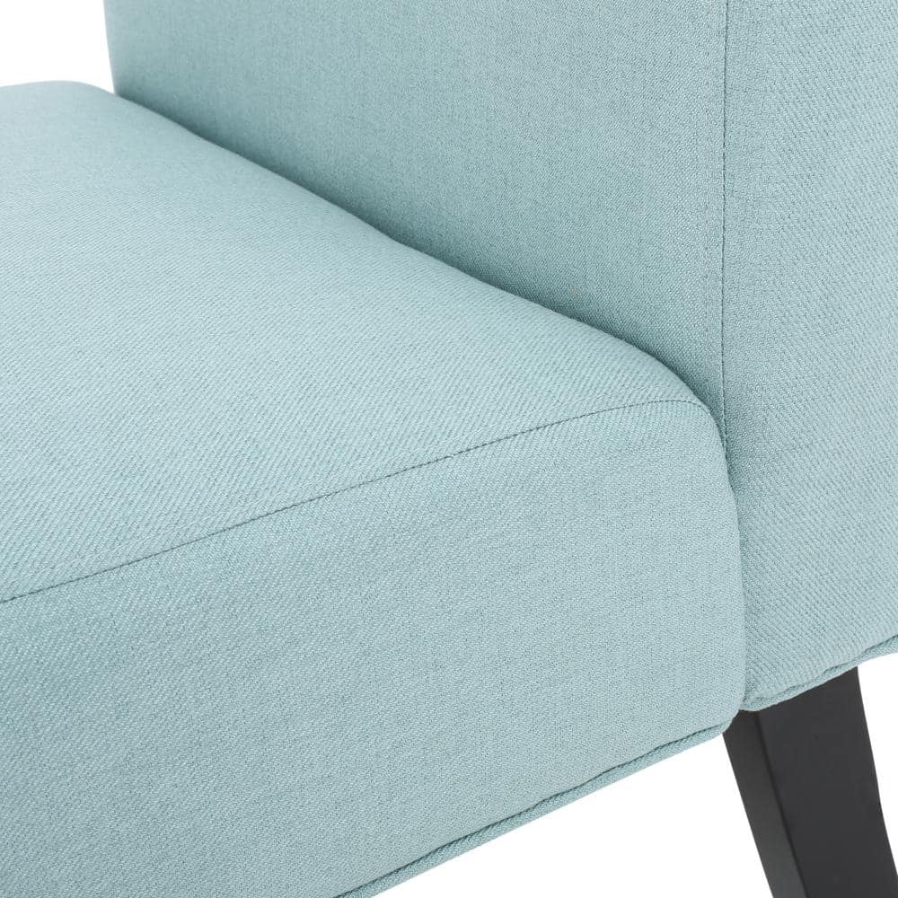 Light Blue and Matte Black Handcrafted Wood Slipper Chair Set