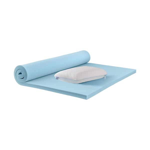 Dreamlife 1.5 in. Twin XL Memory Foam Mattress Topper with Standard SIze Memory Foam Pillow Sleep Bundle