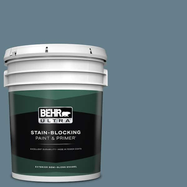 BEHR ULTRA 5 gal. #ECC-31-1 Windy Seas Semi-Gloss Enamel Exterior Paint & Primer