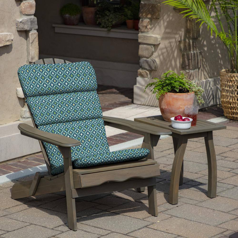 Alana Tile Blue and Green Outdoor Adirondack Chair Cushion