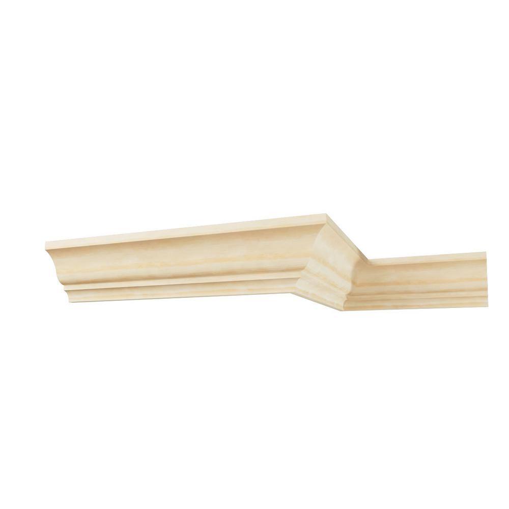 Natural Pine Solid Hardwood Crown Moulding, 96" Length