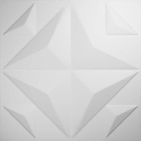Crystal White 3/5 in. x 1-3/5 ft. x 1-3/5 ft. White PVC Decorative Wall Paneling 1-Pack