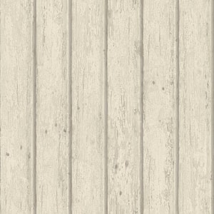 Jack Beige Weathered Clapboards Beige Paper Strippable Roll (Covers 56.4 sq. ft.)