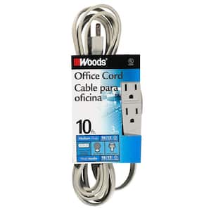 10 ft. Multi-Outlet (3) Medium-Duty Extension Cord, Gray