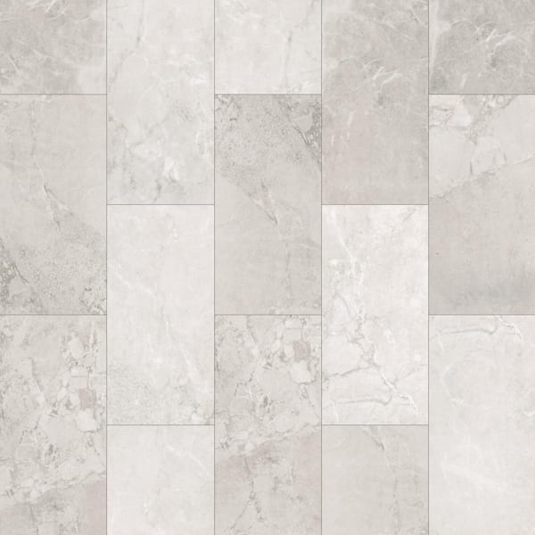 Take Home Sample - Elite 12.6 in. W Ice Cap Marble Click Lock Luxury Vinyl Tile Flooring