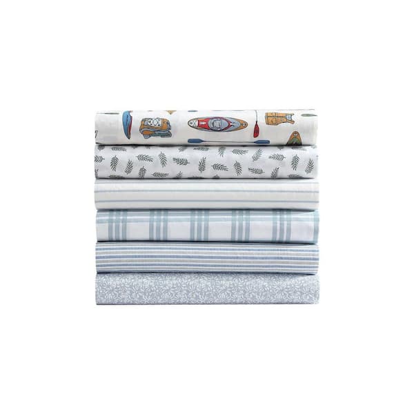 Eddie Bauer Kayak Adventure 3-Piece Red Cotton Twin Sheet Set